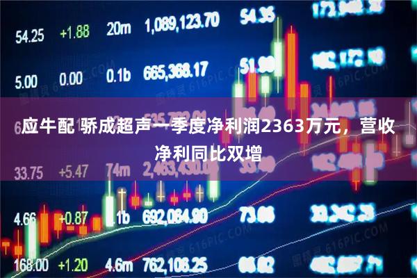 应牛配 骄成超声一季度净利润2363万元，营收净利同比双增