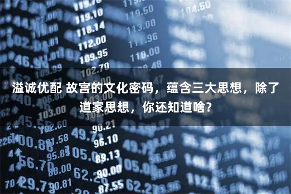 溢诚优配 故宫的文化密码，蕴含三大思想，除了道家思想，你还知道啥？