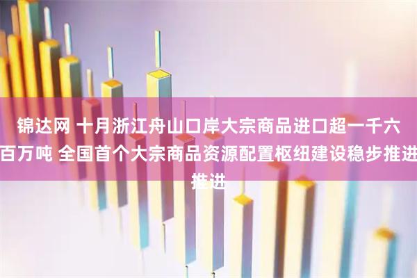 锦达网 十月浙江舟山口岸大宗商品进口超一千六百万吨 全国首个大宗商品资源配置枢纽建设稳步推进